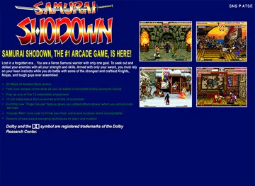 Samurai Shodown (Europe) box cover back